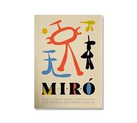 LHHJF LJHFA Famoso Poster di Joan Miró, estetica, retrò, Astratto, surrealismo, Arte murale, Dipinto su Tela e Stampe, Decorazione per la casa, 50x70 cm, Senza Cornice.