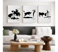 LHHJF LJHFA Famoso Poster di Pablo Picasso Corrida Spagnola - Arte murale Pablo Picasso, Dipinto su Tela e Stampe, Decorazioni per la casa, Immagini 40x60cmx3 Senza Cornice