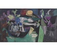 LHHJF LJHFA Famoso Poster di Pablo Picasso《Pesca Notturna ad Antibes》Arte murale Pablo Picasso, Dipinto su Tela e Stampe, Decorazione per la casa, 50x70 cm, Senza Cornice