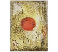 LHHJF LJHFA Famoso Poster di Zao WOU Ki《Il Sole Rosso》Arte murale Astratta Zao WOU Ki, Dipinto su Tela e Stampe, Immagine per Arredamento Nordico, 50x70cmx1, Senza Cornice