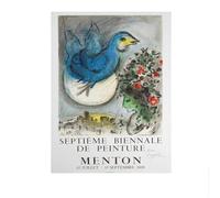 LHHJF LJHFA Famoso Poster surrealista Astratto di Marc Chagall, Arte murale nordica, Dipinto su Tela e Stampe di Marc Chagall per la Decorazione della casa, Immagine 50x70 cm Senza Cornice