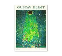 LHHJF LJHFA Gustav Klimt Poster Vintage Mostra Floreale Arte Murale Gustav Klimt Dipinto su Tela e Stampe Decorazione Moderna per la Casa Immagine 50x70cmx1 Senza Cornice