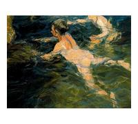 LHHJF LJHFA Joaquin Sorolla Nuotatori Poster e Stampe Joaquin Sorolla Tela Arte murale Pittura Astratta Decorazione per la casa Soggiorno Immagine 40x60cmx1 Senza Cornice