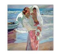 LHHJF LJHFA Joaquín Sorolla Poster Astratti《Dopo Il Bagno》 Arte della Parete Joaquín Sorolla Stampe su Tela e Dipinti retrò Decorazioni per la casa 50x50 cmx1 Senza Cornice
