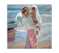 LHHJF LJHFA Joaquin Sorolla Poster《Dopo Il Bagno》Arte della Parete Joaquin Sorolla Stampe Joaquin Sorolla Dipinto su Tela per la Decorazione Domestica 50x50 cm Senza Cornice