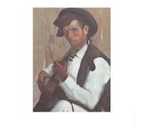 LHHJF LJHFA Joaquín Sorolla Poster《Suonare la Chitarra》 Arte della Parete Joaquín Sorolla Stampe su Tela Joaquín Sorolla Pittura Decorazione della Parete di casa Immagine 40x60 cm Senza Cornice