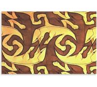 LHHJF LJHFA M.C. Escher Vintage Poster《Lucertola》Arte della Parete M.C. Escher Stampe Estetico Tela Pittura Home Room Wall Decor Picture 40x60cmx1 Senza Cornice