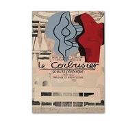 LHHJF LJHFA Manifesti della Mostra Le Corbusier Espressionismo Arte murale Le Corbusier Quadro e Stampe su Tela per l'arredamento della casa Immagine 50x70cm Senza Cornice