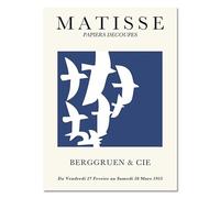 LHHJF LJHFA Manifesto della Mostra di Henri Matisse, Uccelli, Arte murale Astratta e Stampe, Dipinto su Tela di Henri Matisse, Decorazione per la casa nordica, Immagine 40x60cm, Senza Cornice