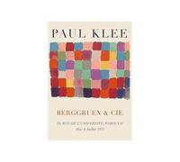 LHHJF LJHFA Manifesto della Mostra di Paul Klee Surrealismo Blocchi di Colore Arte murale Paul Klee Pittura su Tela e Stampe Moda Decorazione per la casa Immagine 50x70cm Senza Cornice