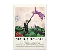 LHHJF LJHFA Marc Chagall Poster Figure astratte Arte murale Marc Chagall Tela Pittura e stampe Moderna Casa Soggiorno Decorazione Immagine 50x70cmx1 Senza cornice