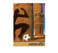 LHHJF LJHFA Messico 1986 Coppa del Mondo di Calcio Poster Calcio Sport Tela Pittura Coppa del Mondo di Calcio Stampe Casa Decorazione Murale Immagine 50x70cm Senza Cornice