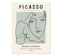 LHHJF LJHFA Pablo Picasso Poster Linea Astratta Arte Murale Pablo Picasso Tela Dipinta E Stampe Moderna Casa Soggiorno Decorazione Immagine 50x70cmx1 Nessuna Cornice