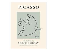 LHHJF LJHFA Pablo Picasso Poster Linea Astratta Arte Murale Pablo Picasso Tela Dipinta E Stampe Moderna Casa Soggiorno Decorazione Immagine 50x70cmx1 Nessuna Cornice