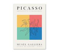 LHHJF LJHFA Pablo Picasso Poster Minimalista Linea Astratta Danza Arte murale Pablo Picasso Tela Pittura e Stampe per la Decorazione della casa Immagine 50x70cmx1 Nessuna Cornice