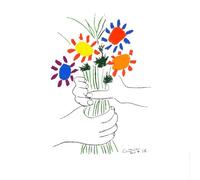 LHHJF LJHFA Pablo Picasso Surrealismo Famoso Poster Vintage Fiori Arte Murale Pablo Picasso Tela Pittura Stampe Nordiche Decorazione per la Casa Immagine 50x70cmx1 Senza Cornice