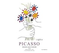 LHHJF LJHFA Pablo Picasso Surrealismo Famoso Poster Vintage Fiori Arte Murale Pablo Picasso Tela Pittura Stampe Nordiche Decorazione per la Casa Immagine 50x70cmx1 Senza Cornice