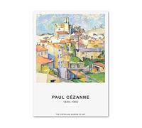 LHHJF LJHFA Paul Cezanne Vintage Town Nordic Poster Natura Paesaggio Arte murale Paul Cezanne Tela Pittura e Stampe Immagini per la casa 40x60cm Senza Cornice