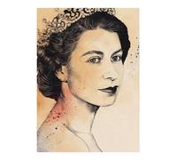 LHHJF LJHFA Poster Acquerello della Regina Elisabetta II, Ritratto, Arte murale, Pittura su Tela e Stampe della Regina Elisabetta II, Decorazione per la casa, Immagine 40x60cmx1 Senza Cornice