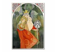 LHHJF LJHFA Poster Astratto di Alphonse Mucha Arte murale della Dea delle Stagioni Pittura e Stampe su Tela di Alphonse Mucha Quadro di Arredamento per la casa 50x70cm Senza Cornice