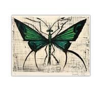 LHHJF LJHFA Poster Astratto di Bernard Buffet Illustrazione murale a Farfalla Verde Pittura e Stampe su Tela Bernard Buffet Foto di Arredamento casa 60x70cmx1 Senza Cornice