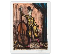 LHHJF LJHFA Poster Bernard Buffet《Clown e Contrabbasso》Illustrazione murale Bernard Buffet Quadro e Stampe di Decorazione della Stanza 40x60cm Senza Cornice