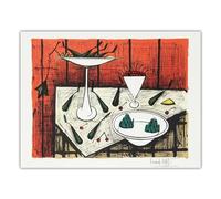 LHHJF LJHFA Poster Bernard Buffet《Natura Morta con Sfondo Rosso》Arte murale Bernard Buffet Quadro e Stampe di Decorazione casa 40x60cm Senza Cornice