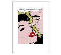 LHHJF LJHFA Poster con Cartoni Animati di Roy Lichtenstein, Ragazza, Arte murale, Roy Lichtenstein, Dipinto su Tela e Stampe, Decorazione per la casa nordica, Soggiorno, 40x60 cm, Senza Cornice.