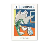 LHHJF LJHFA Poster della Mostra Le Corbusier Stile cubismo Arte murale Le Corbusier su Tela e Stampe Quadro Moderno di Arredamento casa 50x70cmx1 Senza Cornice