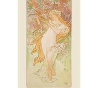 LHHJF LJHFA Poster di Alphonse Mucha Arte murale della Dea delle Stagioni Pittura e Stampe su Tela di Alphonse Mucha Quadro di Arredamento Nordico 50x70cm Senza Cornice