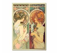 LHHJF LJHFA Poster di Alphonse Mucha Estetica Astratta Arte murale di Alphonse Mucha Pittura e Stampe Nordic Home Décor 50x70cm Senza Cornice