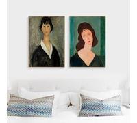 LHHJF LJHFA Poster di Amedeo Modigliani Modernismo Vintage Illustrazioni murali di Amedeo Modigliani Pittura e Stampe di Amedeo Modigliani Quadro di Arredamento casa 40x60cmx2 Senza Cornice