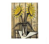 LHHJF LJHFA Poster di Bernard Buffet, Girasole, Arte murale, Dipinto su Tela e Stampe di Bernard Buffet, Decorazione nordica per la casa, Soggiorno, Immagine 50x70cmx1, Senza Cornice