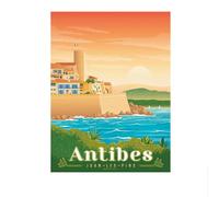 LHHJF LJHFA Poster di Città di Viaggio Famose, Paesaggio Marino colorato, Dipinto su Tela, estetica, Arte murale e Stampe, Arredamento Moderno per la casa, 50x70cmx1, Senza Cornice.