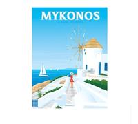 LHHJF LJHFA Poster di Città di Viaggio Famose, Paesaggio Marino colorato, Dipinto su Tela, estetica, Arte murale e Stampe, Arredamento Moderno per la casa, 50x70cmx1, Senza Cornice.