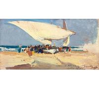 LHHJF LJHFA Poster di Joaquin Sorolla《La Barca sulla Costa》Illustrazione murale di Joaquin Sorolla Dipinto e Stampe di Decorazione casa 50x90cmx1 Senza Cornice