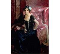 LHHJF LJHFA Poster di Joaquin Sorolla《Un Ritratto di Una Donna》Illustrazione murale di Joaquin Sorolla Quadro di Decorazione e Stampe per la casa 50x70cmx1 Senza Cornice