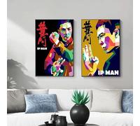 LHHJF LJHFA Poster di Kung Fu Cinese Ip Man Donnie Yen Wall Art Wing Chun Master Canvas Painting And Prints Fashion Home Decor Picture 50x70cmx2 Senza Cornice