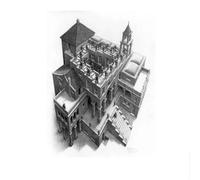 LHHJF LJHFA Poster di MC Escher Ascesa e Caduta su Tela Arte murale Pittura Astratta Stampe di MC Escher Soggiorno Decorazione per la casa Quadri da Parete 50x70cm Senza Cornice