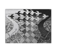 LHHJF LJHFA Poster di MC Escher Giorno e Notte Dipinto su Tela Illusione Ottica Arte murale Stampe di MC Escher Decorazioni per la casa Soggiorno Immagini 50x70cm Senza Cornice