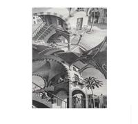 LHHJF LJHFA Poster di MC Escher《Illusione della Scala》Arte murale di MC Escher, Stampe e Dipinti su Tela, Decorazione per la casa nordica, Soggiorno, 50x70 cm, Senza Cornice