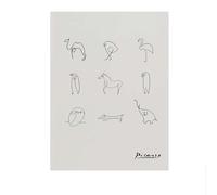 LHHJF LJHFA Poster di Pablo Picasso, Animali, Linea, Arte murale, Stampe di Picasso, Quadri Moderni su Tela, Decorazione per la casa, Soggiorno, Quadro da Parete 40x60cm, Senza Cornice