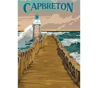 LHHJF LJHFA Poster di Paesaggio turistico Francese, Paesaggio Urbano, Dipinto su Tela, Città turistica, Arte murale retrò e Stampe, Arredamento Moderno per la casa, 40x60cmx1 Senza Cornice