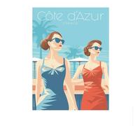 LHHJF LJHFA Poster di Viaggio Famoso Francese, Città, Vita, Paesaggio, Tela, Pittura, estetica, Arte murale e Stampe, Decorazione per la casa, Soggiorno, 50x70cmx1, Senza Cornice.