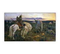 LHHJF LJHFA Poster di Viktor Vasnetsov Il Cavaliere al bivio, Dipinto su Tela e Stampe di Viktor Vasnetsov per la Decorazione della casa, 50x90 cm, Senza Cornice.