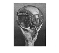 LHHJF LJHFA Poster M.C. Escher《Mano con Sfera Riflettente》Arte della Parete E Stampe M.C. Escher Pittura su Tela Moderna Home Wall Decor Picture 40x60cm Senza Cornice