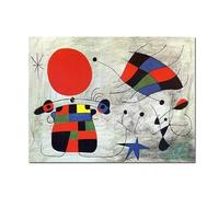 LHHJF LJHFA Poster Minimalista Moderno di Joan Miró, Arte Astratta da Parete, Dipinto su Tela e Stampe di Joan Miró, Decorazione nordica per la casa e Il Soggiorno, 40x60 cm, Senza Cornice.