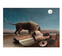 LHHJF LJHFA Poster retrò Astratto di Henri Rousseau, zingara addormentata, Arte murale, Dipinto su Tela e Stampe di Henri Rousseau per la Decorazione della casa, Immagine 40x60 cm Senza Cornice