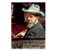 LHHJF LJHFA Poster Vintage di Joaquin Sorolla《Autoritratto》Arte murale di Joaquin Sorolla, Dipinto su Tela e Stampe, Arredamento Nordico per la casa, 50x70cmx1, Senza Cornice
