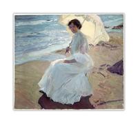 LHHJF LJHFA Poster Vintage di Joaquin Sorolla《Clotilde sulla Spiaggia》Arte murale di Joaquin Sorolla, Dipinto su Tela e Stampe, Decorazione per la casa, 60x70 cm, Senza Cornice
